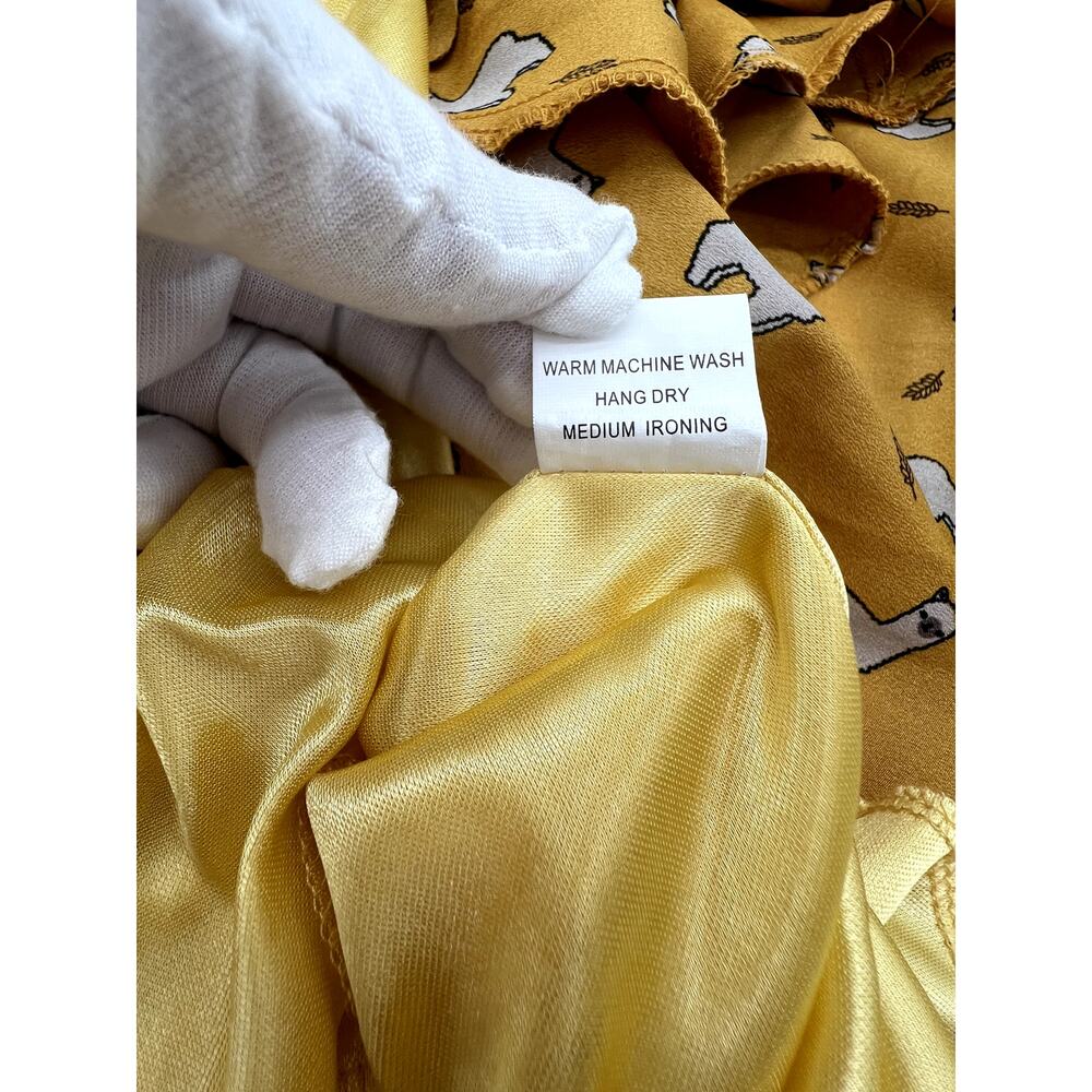 DARLING LLAMA-PRINT MIDI DRESS in Marigold (WOMANS: Small) - Picture 11 of 12